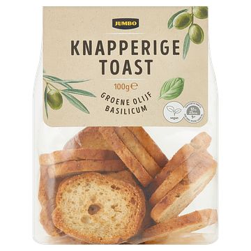 Foto van Jumbo knapperige toast groene olijf basilicum 100g