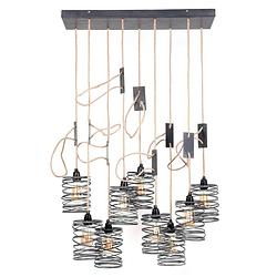 Foto van Hoyz hanglamp met 9 lampen - industriële - hanglamp woonkamer - 9l elevate 5+4