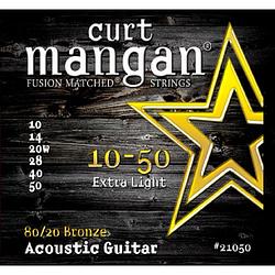 Foto van Curt mangan 80/20 bronze 10-50 snarenset voor gitaar
