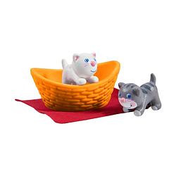 Foto van Little friends poppenhuispoppen kittens junior 3 cm grijs/wit