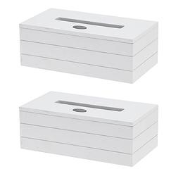 Foto van Set van 2x stuks tissuedoos/tissuebox wit rechthoekig van mdf 25 x 13 x 9 cm - tissuehouders