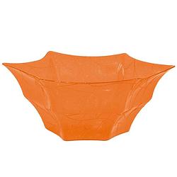 Foto van Halloween trick or treat snoepschaal - oranje - kunststof - 30 x 14 cm - feestdeurdecoraties