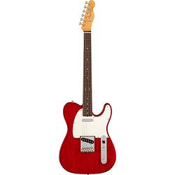 Foto van Fender american vintage ii 1963 telecaster crimson red transparent rw elektrische gitaar met koffer