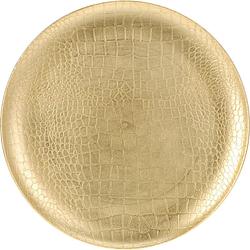 Foto van Excellent houseware kaarsenbord/onderbord - goud - kunststof - d33 cm - kaarsenplateaus