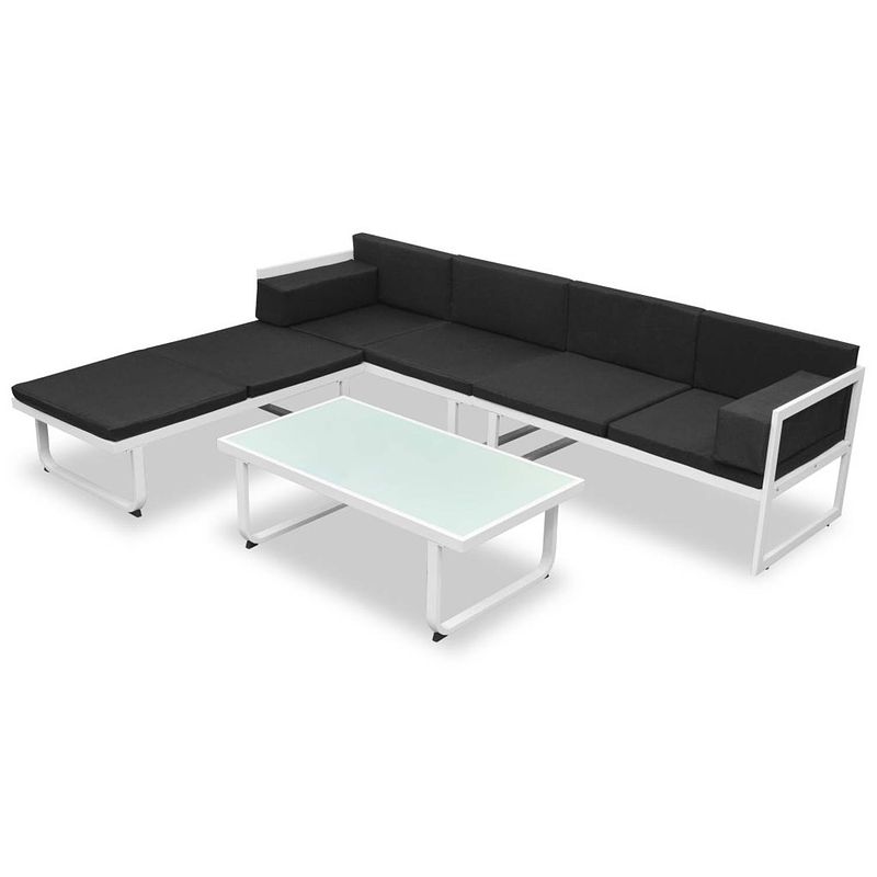 Foto van Infiori 4-delige loungeset met kussens aluminium zwart