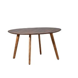 Foto van Giga meubel eettafel rond - mangohout - ø130cm - tafel oslo