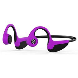 Foto van Beengeleiding hoofdtelefoon bluetooth 5.0 open oor draadloze met mic zweetvrije sport hoofdtelefoon (paars)