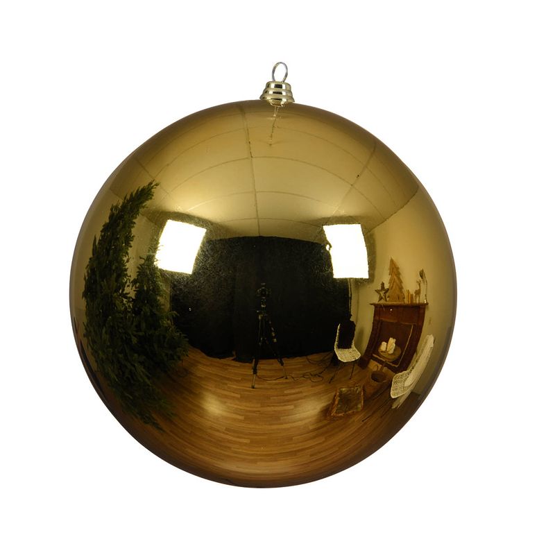 Foto van Decoris - kerstbal kunststof d40 cm licht goud kerst