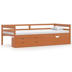 Foto van The living store bedframe grenenhout - comfort - 206 x 96 x 65 cm - kleur- honingbruin