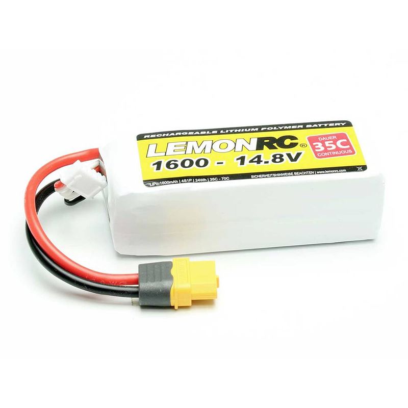 Foto van Lemonrc lipo accupack 14.8 v 1600 mah aantal cellen: 4 35 c softcase xt60