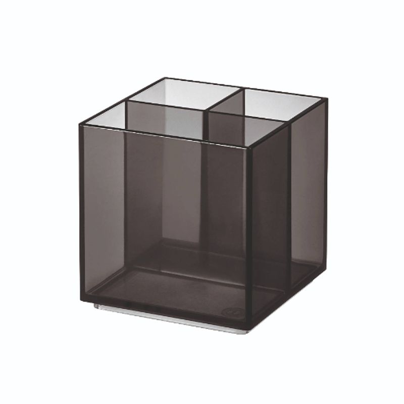 Foto van Idesign - make-up organizer met 3 vakken, 10.2 x 10.2 x 10.2 cm, smoke - idesign sarah tanno collection