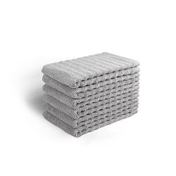 Foto van Seashell wave gastendoekjes - grijs - 6 stuks - 30x50cm - premium