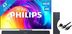 Foto van Philips the one (43pus8837) - ambilight (2022) + soundbar + hdmi kabel