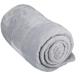 Foto van Arti casa fleece deken 150 x 200 cm - fleece plaid - 1-persoons plaid deken - grijs - fleece/polyester