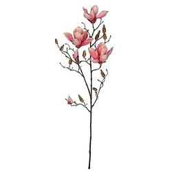 Foto van Roze magnolia/beverboom kunsttak kunstplant 90 cm - kunstplanten/kunsttakken - kunstbloemen boeketten