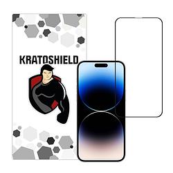 Foto van Kratoshield iphone 14 pro screenprotector - glass - full cover 2.5d - black