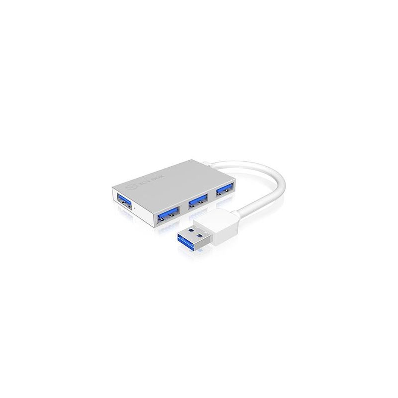 Foto van Icy box ib-hub1402 usb 3.2 gen 1-hub 4 poorten zilver