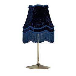 Foto van Bussandri vintage tafellamp givano - fluweel - blauw