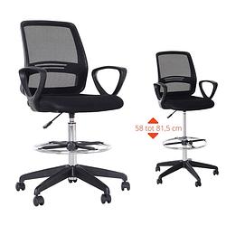 Foto van Bureaustoel - ergonomische bureaustoel - met voetensteun - mesh - zwart
