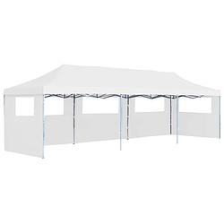 Foto van Vidaxl partytent pop-up met 5 zijwanden 3x9 m wit