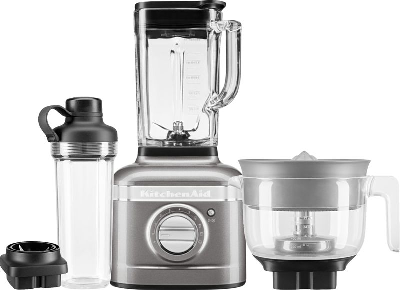 Foto van Kitchenaid artisan k400 5ksb4026ems tingrijs + citruspers en mengbeker