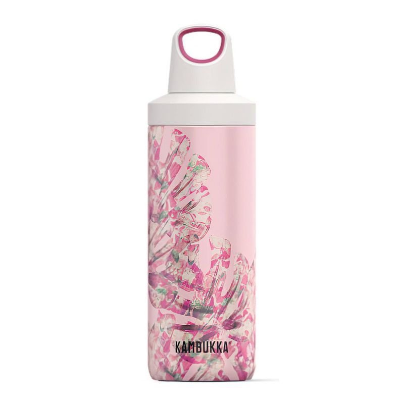 Foto van Kambukka thermosfles reno insulated monstera 500 ml rvs roze