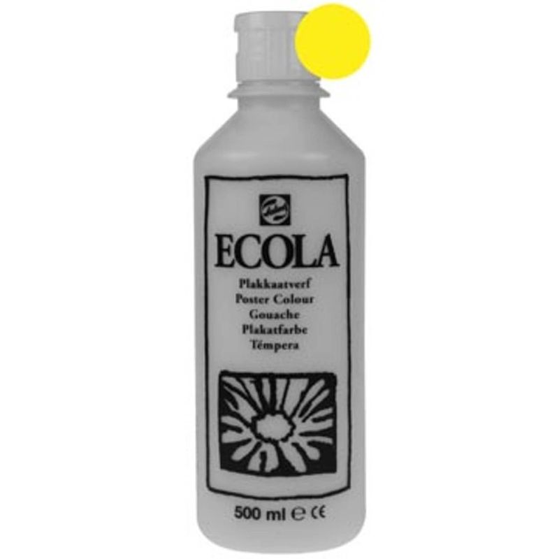 Foto van Talens ecola plakkaatverf flacon van 500 ml, citroengeel