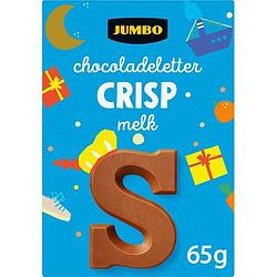 Foto van Jumbo chocoladeletter crisp melk s 65g