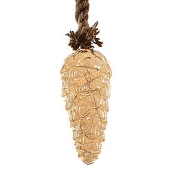 Foto van Anna'ss collection - glass pinecone gold 20x9cm on 100cm thick rope hanger 1