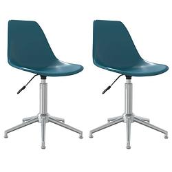 Foto van Vidaxl eetkamerstoelen draaibaar 2 st polypropeen turquoise