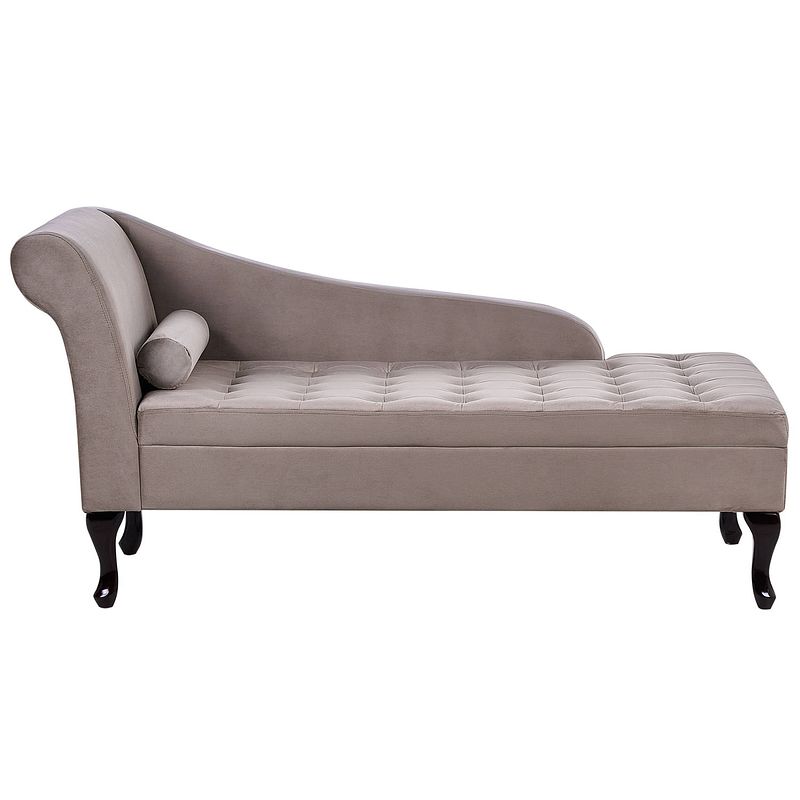 Foto van Beliani pessac - chaise longue-beige-fluweel