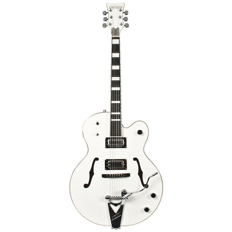 Foto van Gretsch g7593t billy duffy falcon white hollowbody gitaar