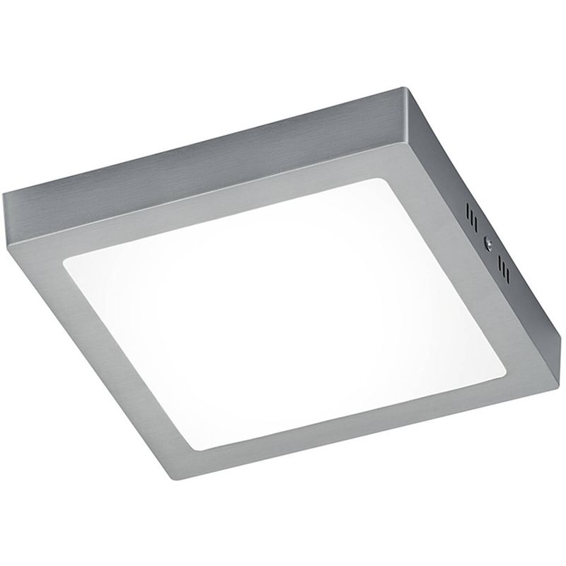 Foto van Led plafondlamp - plafondverlichting - trion zonin - 17w - warm wit 3000k - vierkant - mat nikkel - aluminium