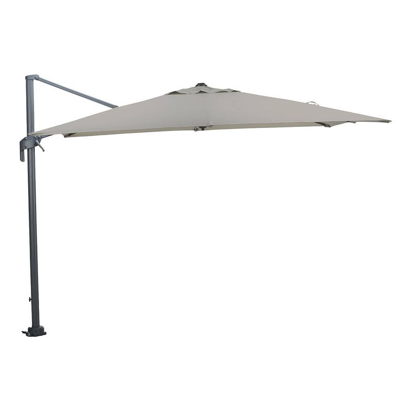 Foto van Garden impressions hawaii m zweefparasol 270x270 cm - frame donker grijs - doek licht grijs