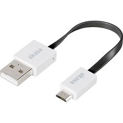 Foto van Akasa usb-kabel usb 2.0 usb-a stekker, usb-micro-b stekker 15.00 cm zwart zeer flexibel, vergulde steekcontacten, ul gecertificeerd ak-cbub16-15bk