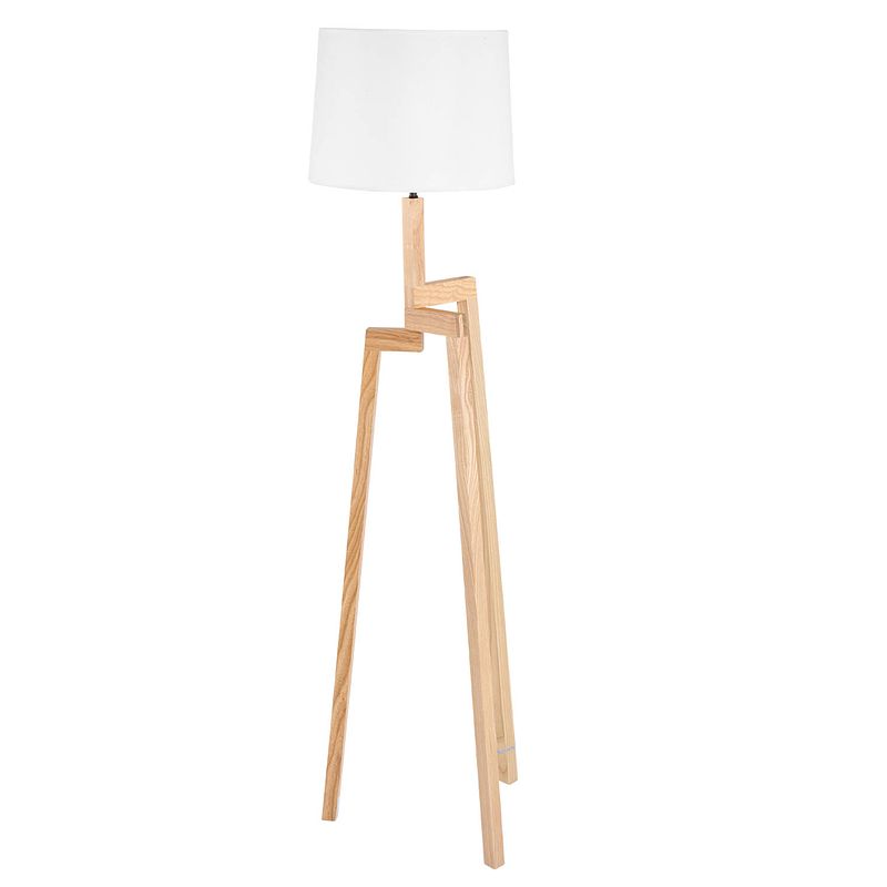 Foto van Moderne vloerlamp - mexlite - stof - modern - e27 - l: 40cm - voor binnen - woonkamer - eetkamer - bruin