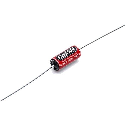 Foto van Emerson custom 0.047uf paper-in-oil capacitor red & cream single condensator per stuk