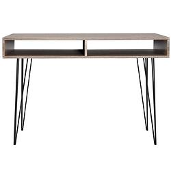 Foto van The living store bureau - grijs en eik - 110x55x76 cm (l x b x h) - met 2 compartimenten