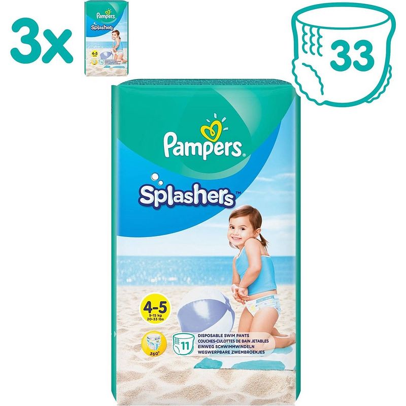 Foto van Pampers - splashers - wegwerpbare zwemluiers - maat 4/5 - 33 stuks