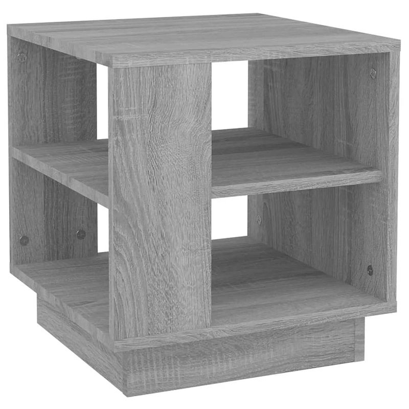 Foto van The living store banktafel - grijs sonoma eiken - 40 x 40 x 43 cm - opbergruimte