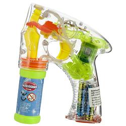 Foto van Bellenblaas speelgoed pistool - met led licht - 17 cm - plastic - bellenblaas
