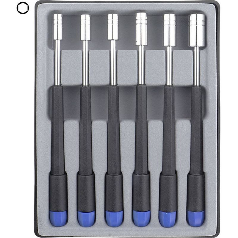 Foto van Donau elektronik schroevendraaierset elektronica en fijnmechanica 6-delig dop (zeskant)