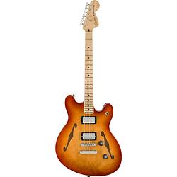 Foto van Squier affinity series starcaster deluxe mn sienna sunburst semi-akoestische gitaar