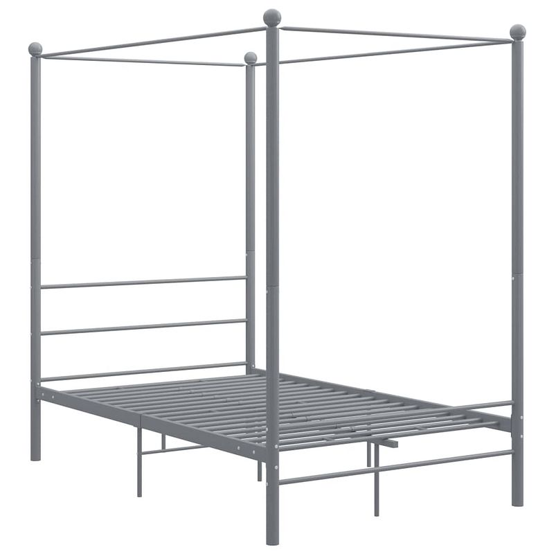 Foto van The living store the living store bedframe - 208 x 146 x 201 cm - gepoedercoat metaal - grijs