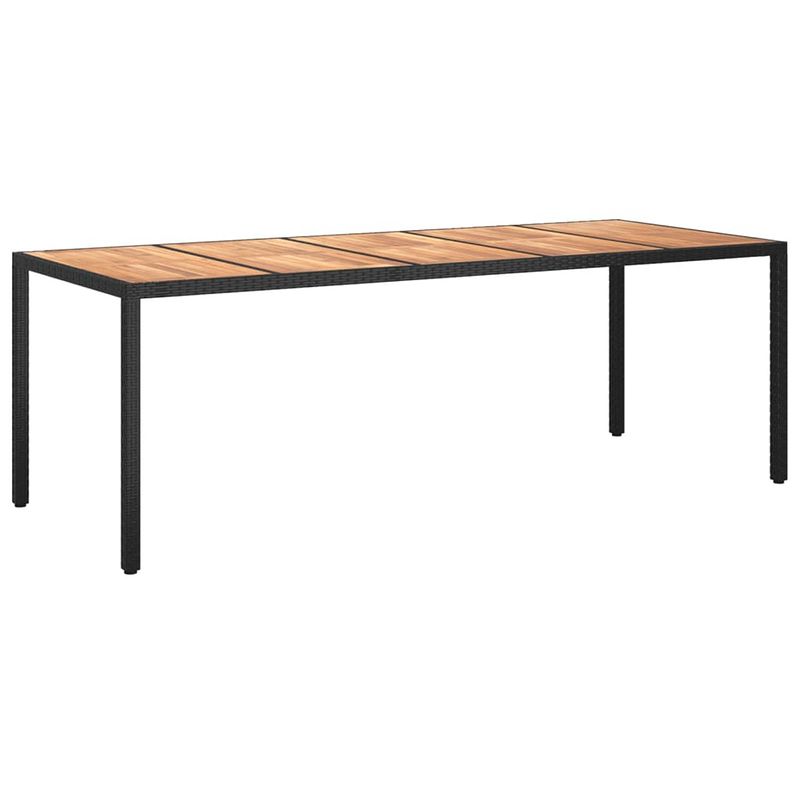 Foto van Vidaxl tuintafel 250x100x75 cm poly rattan zwart