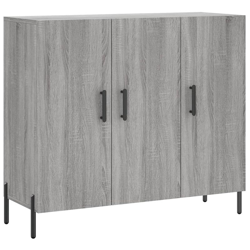 Foto van Vidaxl dressoir 90x34x80 cm bewerkt hout grijs sonoma eikenkleurig