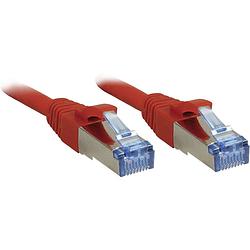 Foto van Lindy 47162 rj45 netwerkkabel, patchkabel cat 6a s/ftp 1.00 m rood snagless 1 stuk(s)