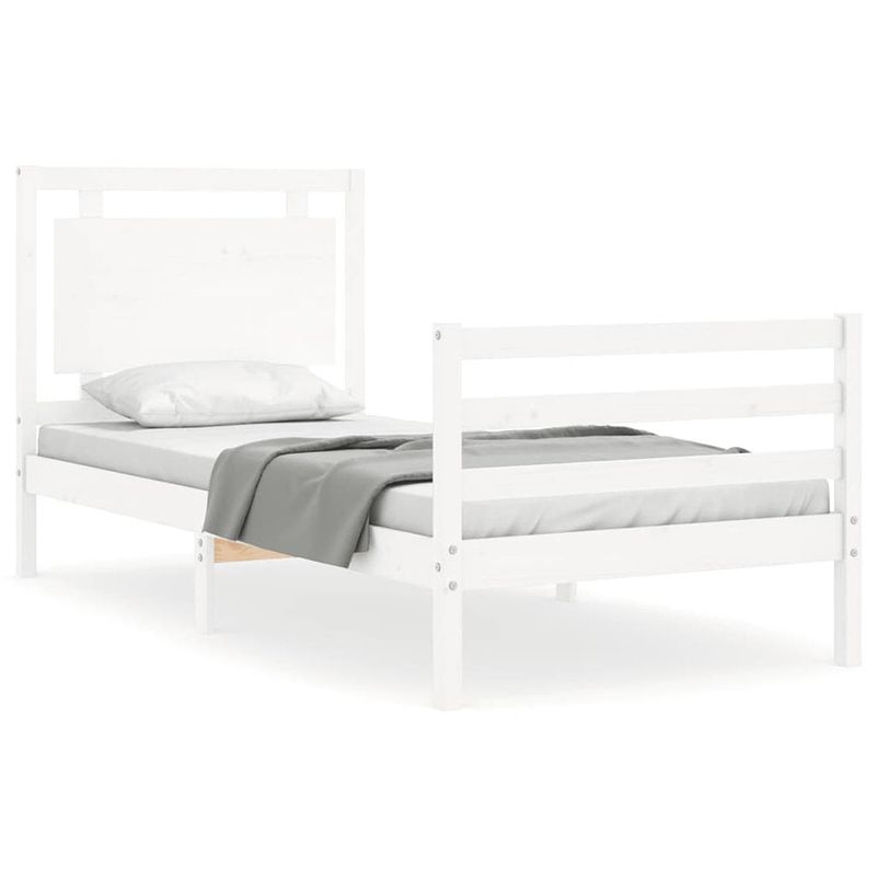 Foto van The living store bedframe massief grenen - eenpersoons - functioneel hoofd- en voeteneinde - 205.5 x 95.5 x 100 cm -