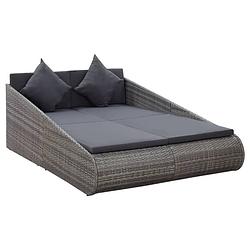 Foto van Vidaxl tuinbed 200x139 cm poly rattan grijs