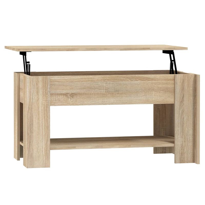 Foto van The living store salontafel lift-top bewerkt hout - 101 x 49 x 52 cm - sonoma eiken